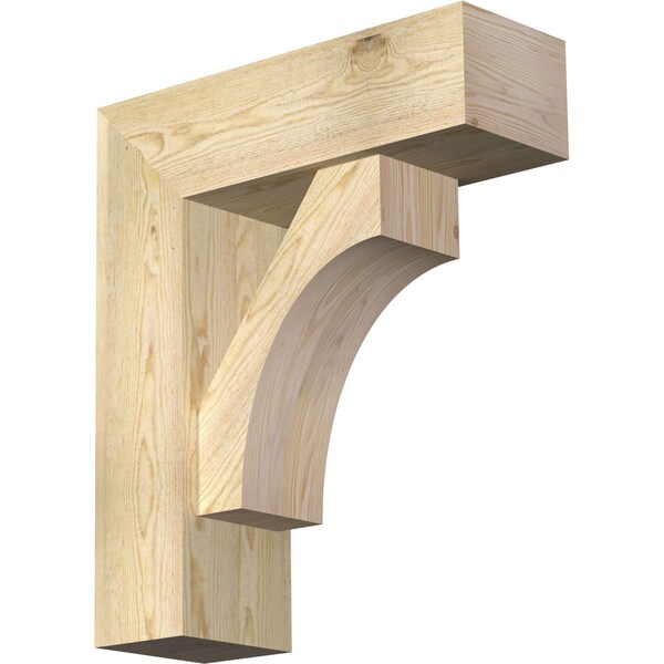 Ekena Millwork Westlake Block Rough Sawn Bracket w/ Offset Brace, Douglas Fir, 8"W x 24"D x 28"H BKT0806X24X28WTL05RDF - main